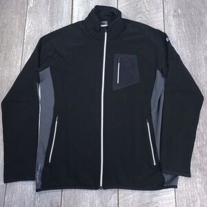 Icebreaker GT Jacket Mens Large Black Merino Wool Full Zip Thumbhole 101455001
